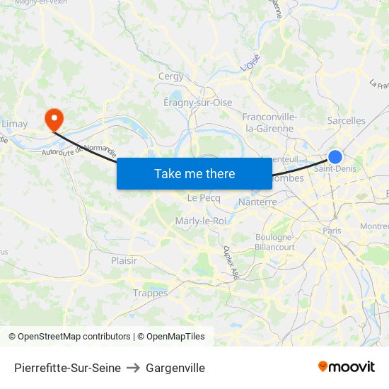 Pierrefitte-Sur-Seine to Gargenville map