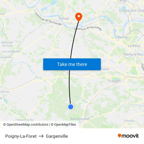 Poigny-La-Foret to Gargenville map