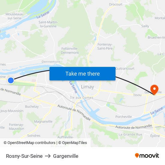 Rosny-Sur-Seine to Gargenville map