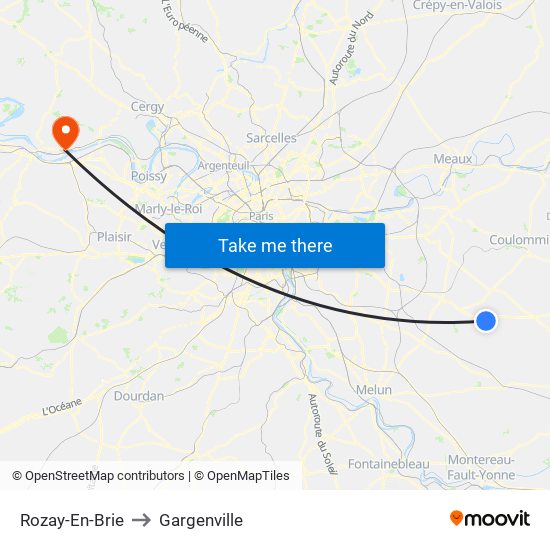 Rozay-En-Brie to Gargenville map
