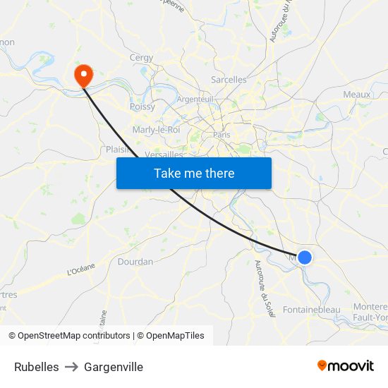 Rubelles to Gargenville map