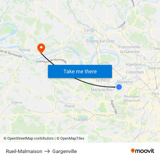 Rueil-Malmaison to Gargenville map