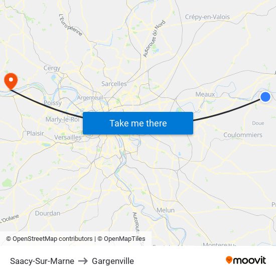 Saacy-Sur-Marne to Gargenville map