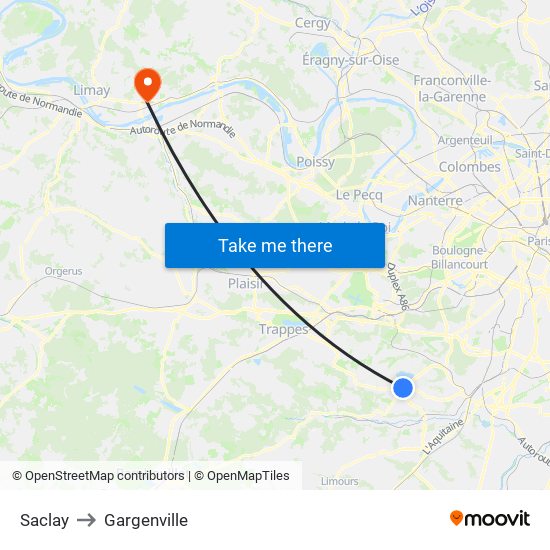 Saclay to Gargenville map