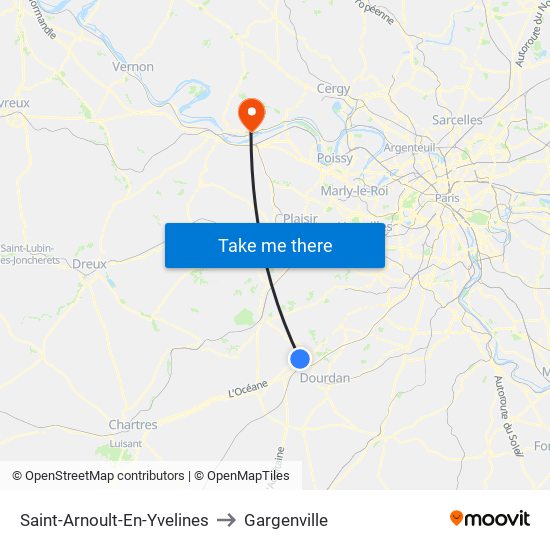 Saint-Arnoult-En-Yvelines to Gargenville map