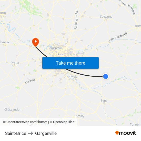 Saint-Brice to Gargenville map