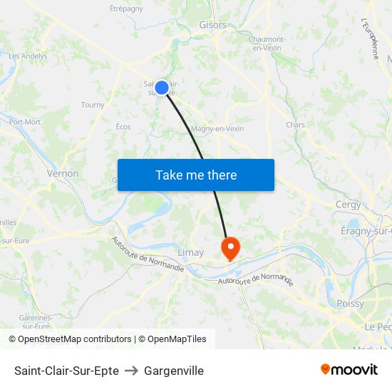 Saint-Clair-Sur-Epte to Gargenville map