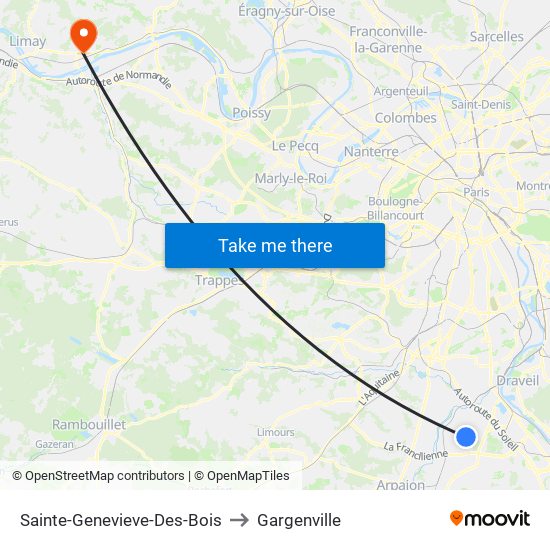 Sainte-Genevieve-Des-Bois to Gargenville map
