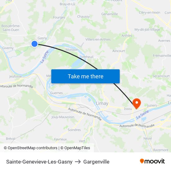 Sainte-Genevieve-Les-Gasny to Gargenville map