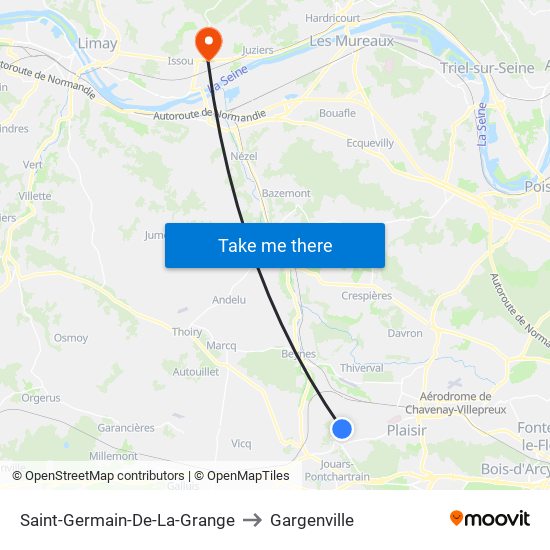 Saint-Germain-De-La-Grange to Gargenville map