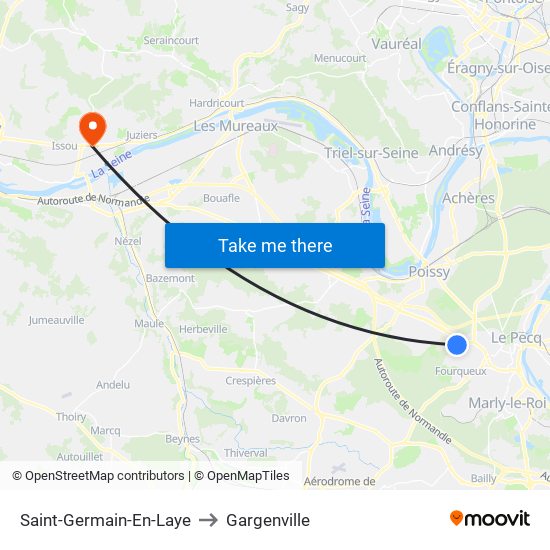 Saint-Germain-En-Laye to Gargenville map