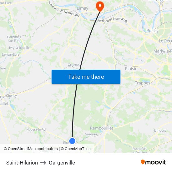 Saint-Hilarion to Gargenville map