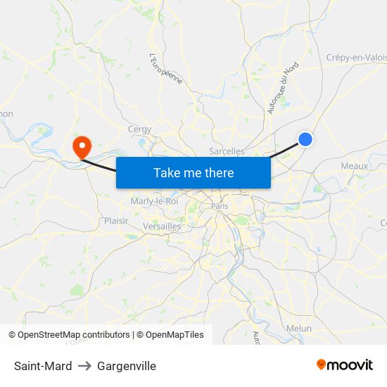 Saint-Mard to Gargenville map