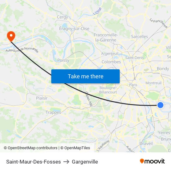 Saint-Maur-Des-Fosses to Gargenville map
