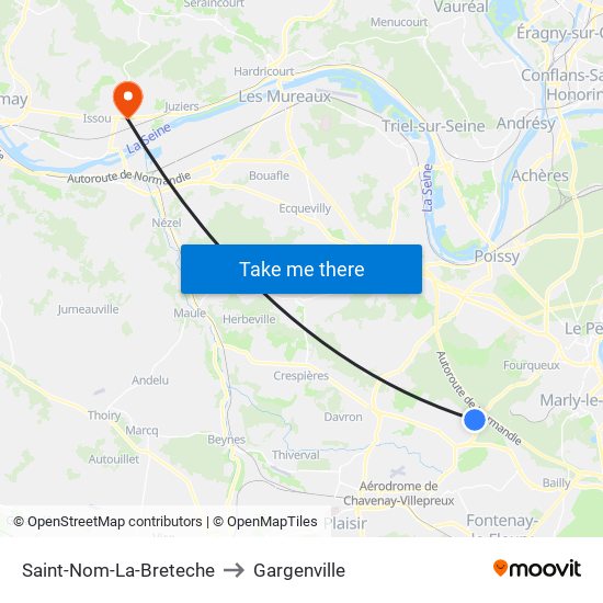 Saint-Nom-La-Breteche to Gargenville map