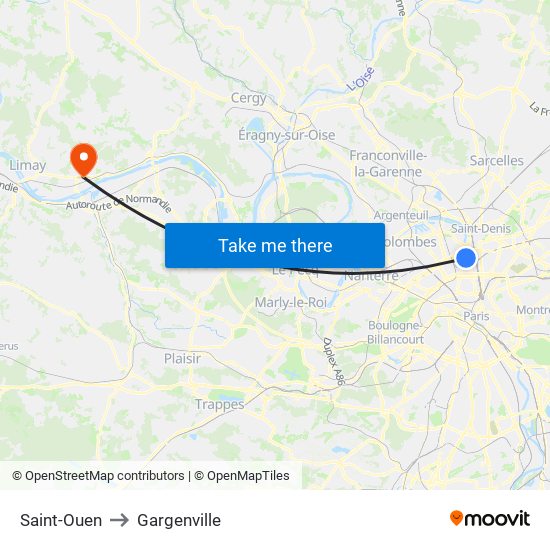 Saint-Ouen to Gargenville map