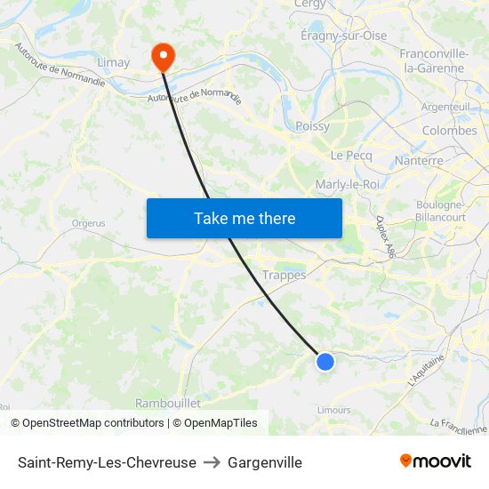 Saint-Remy-Les-Chevreuse to Gargenville map