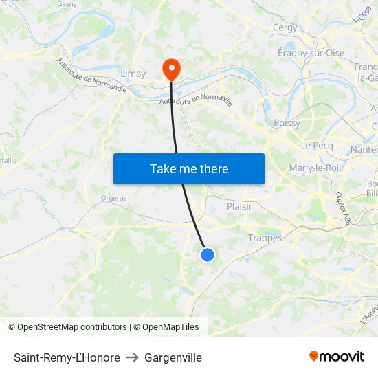Saint-Remy-L'Honore to Gargenville map