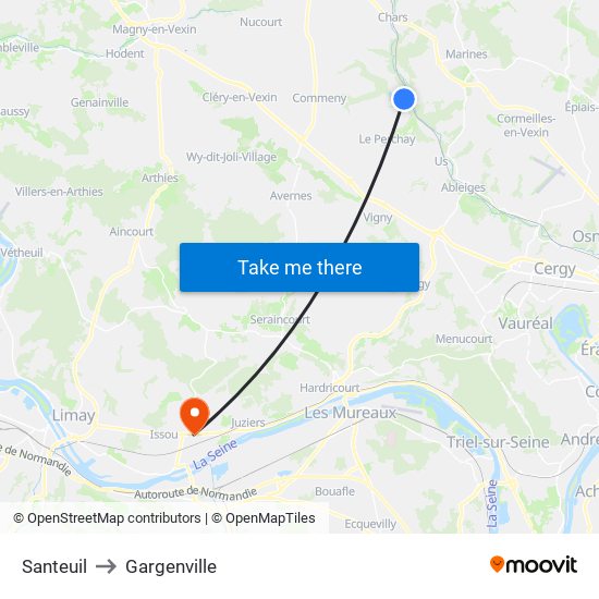 Santeuil to Gargenville map