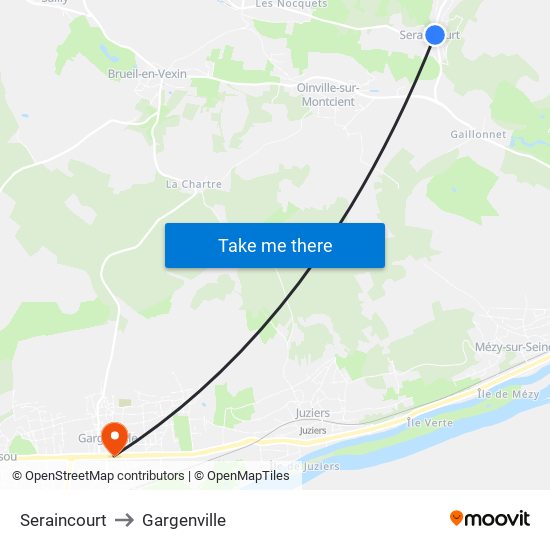 Seraincourt to Gargenville map