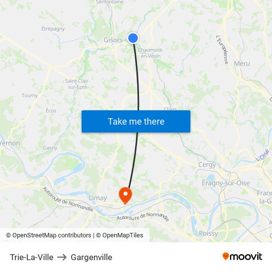 Trie-La-Ville to Gargenville map