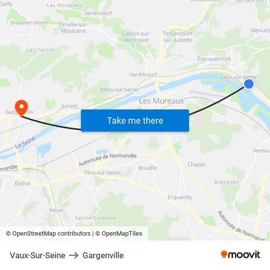 Vaux-Sur-Seine to Gargenville map