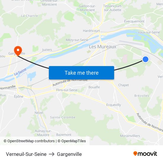 Verneuil-Sur-Seine to Gargenville map