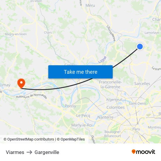 Viarmes to Gargenville map