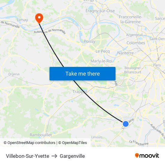Villebon-Sur-Yvette to Gargenville map