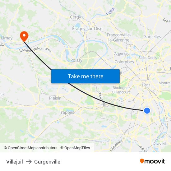 Villejuif to Gargenville map
