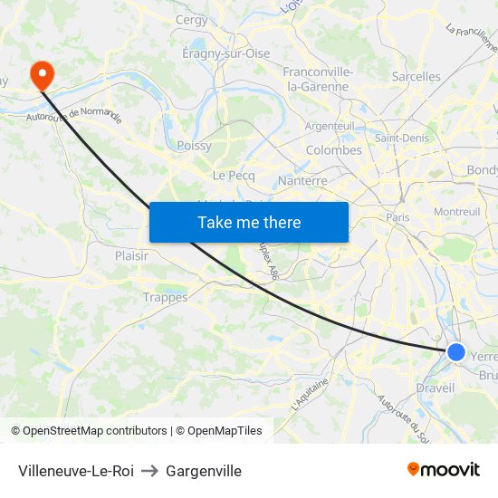 Villeneuve-Le-Roi to Gargenville map