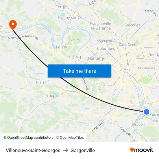 Villeneuve-Saint-Georges to Gargenville map
