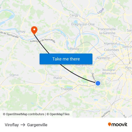 Viroflay to Gargenville map