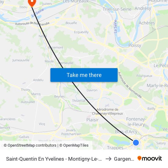 Saint-Quentin En Yvelines - Montigny-Le-Bretonneux to Gargenville map