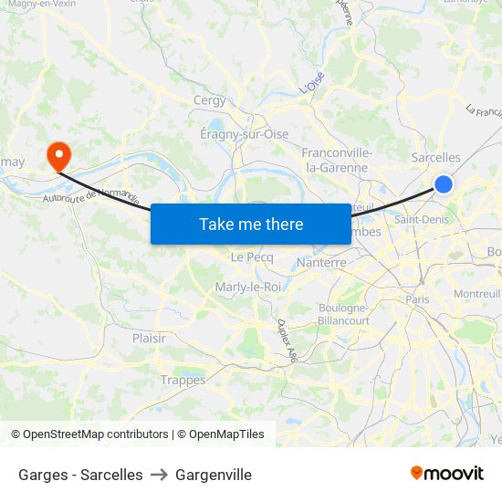 Garges - Sarcelles to Gargenville map