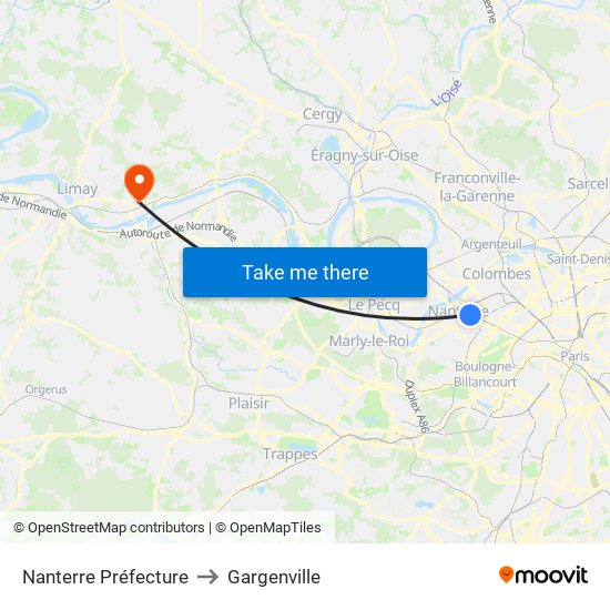 Nanterre Préfecture to Gargenville map