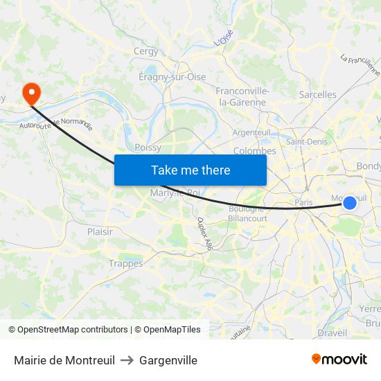 Mairie de Montreuil to Gargenville map