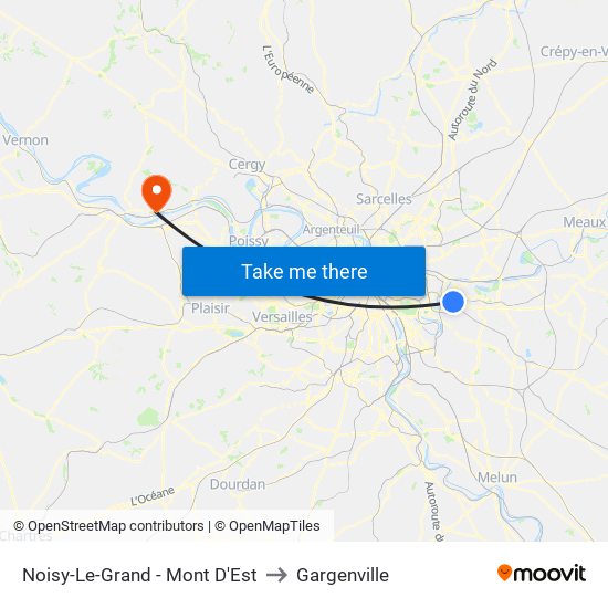 Noisy-Le-Grand - Mont D'Est to Gargenville map
