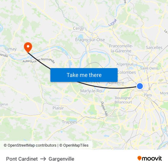Pont Cardinet to Gargenville map