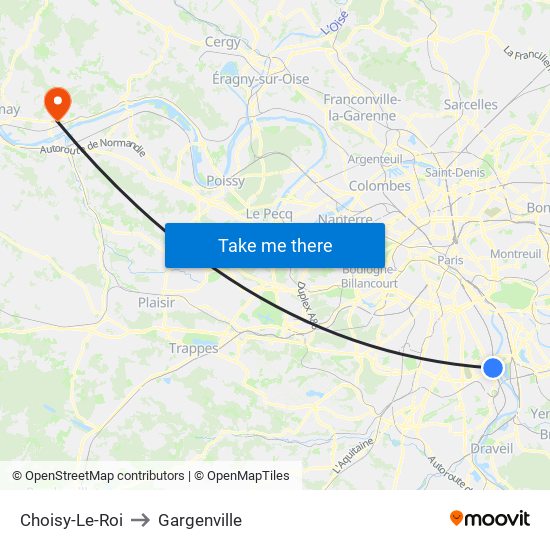 Choisy-Le-Roi to Gargenville map