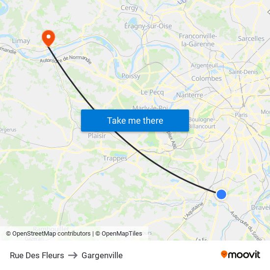 Rue Des Fleurs to Gargenville map