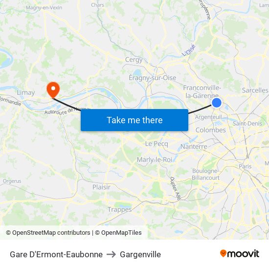 Gare D'Ermont-Eaubonne to Gargenville map