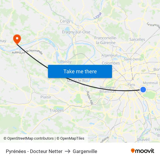 Pyrénées - Docteur Netter to Gargenville map