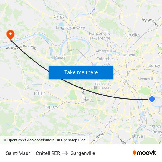 Saint-Maur – Créteil RER to Gargenville map