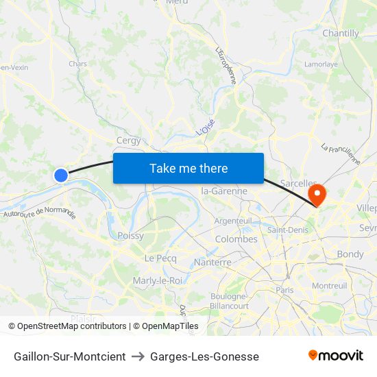 Gaillon-Sur-Montcient to Garges-Les-Gonesse map