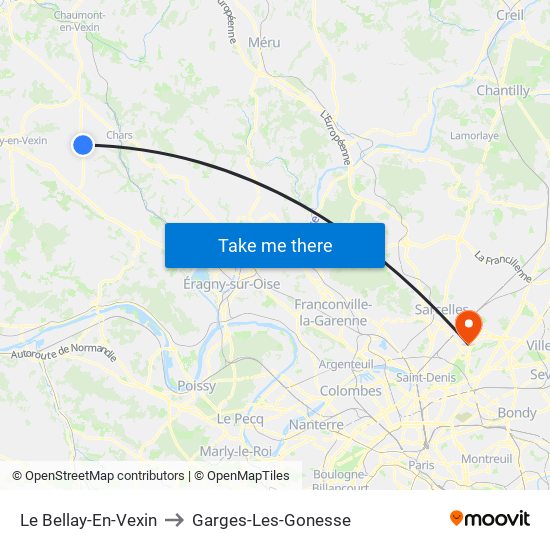 Le Bellay-En-Vexin to Garges-Les-Gonesse map