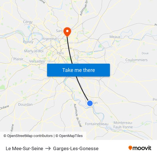 Le Mee-Sur-Seine to Garges-Les-Gonesse map