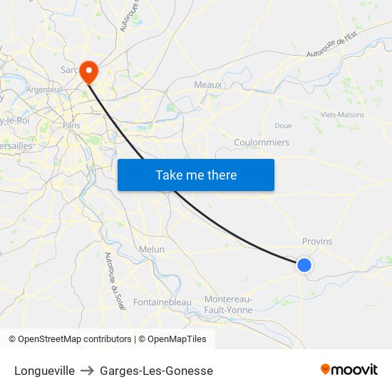 Longueville to Garges-Les-Gonesse map