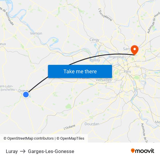 Luray to Garges-Les-Gonesse map