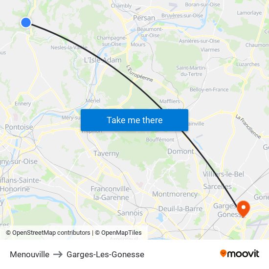 Menouville to Garges-Les-Gonesse map